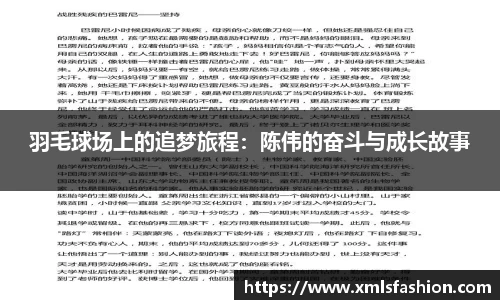 羽毛球场上的追梦旅程：陈伟的奋斗与成长故事